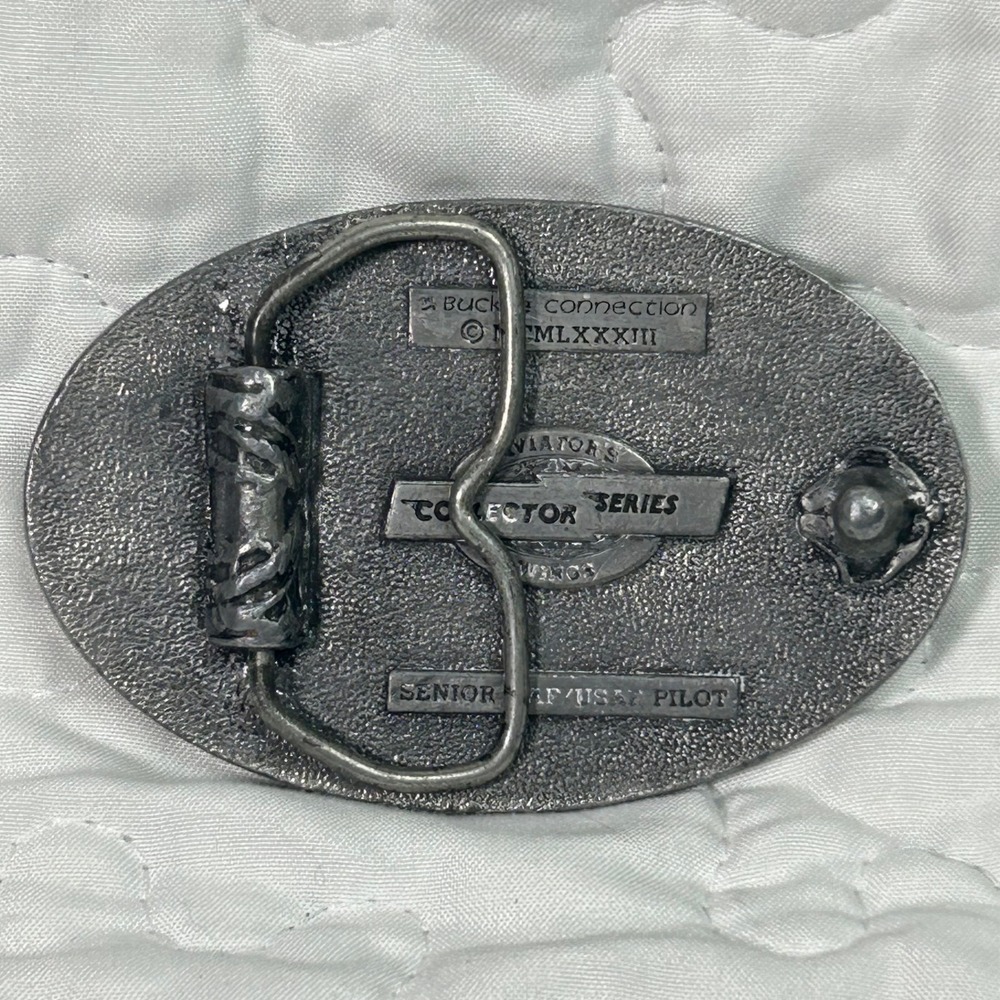 Vintage 1983 Buckle Connection Senior AAF USAF Pilot Wings Belt Buckle Silver - Picture 5 of 10